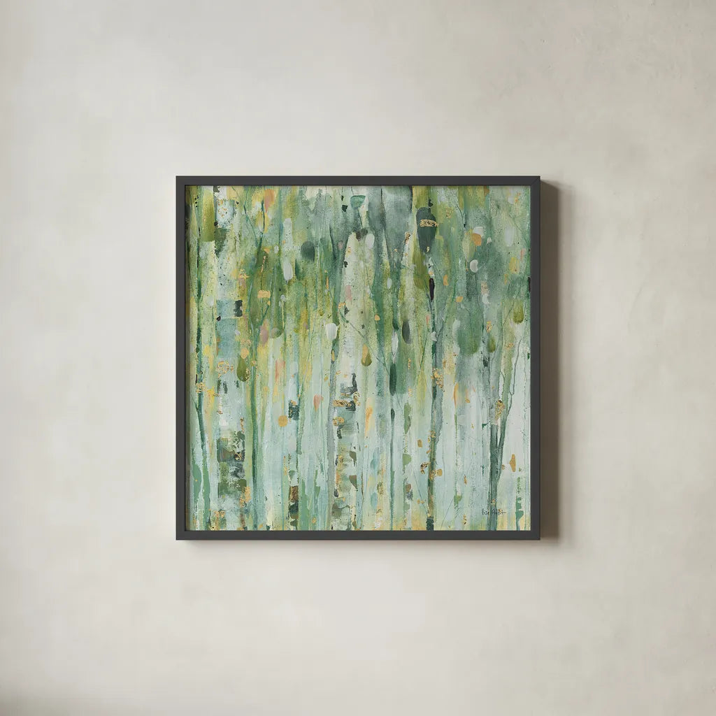 The Forest III by Lisa Audit. Shown in a sleek black glass frame for a contemporary gallery look. Available as an archival giclee rolled canvas, fine art paper, or poster print. SKU 28757a.