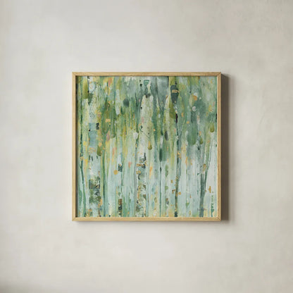 The Forest III by Lisa Audit. Shown in a natural wood glass frame for a timeless modern aesthetic. Available as an archival giclee rolled canvas, fine art paper, or poster print. SKU 28757a.