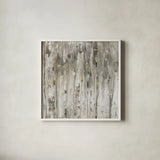 The Forest III Neutral by Lisa Audit. Shown in a crisp white glass frame for a clean and minimalist style. Available as an archival giclee rolled canvas, fine art paper, or poster print. SKU 41341a.