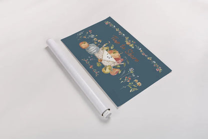 Time to Share I Blue by Lisa Audit. shown as a rolled paper print. Available as archival giclee rolled canvas, fine art paper, or poster print. SKU 53997i.