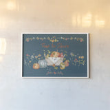 Time to Share I Blue by Lisa Audit. shown as a paper print in a white frame. Available as a archival giclee rolled canvas, fine art paper, or poster print. SKU 53997i.