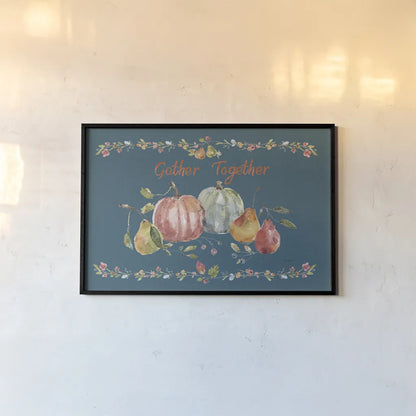 Time to Share II Blue by Lisa Audit. shown as a paper print in a black flame. Available as a archival giclee rolled canvas, fine art paper, or poster print. SKU 53998i.