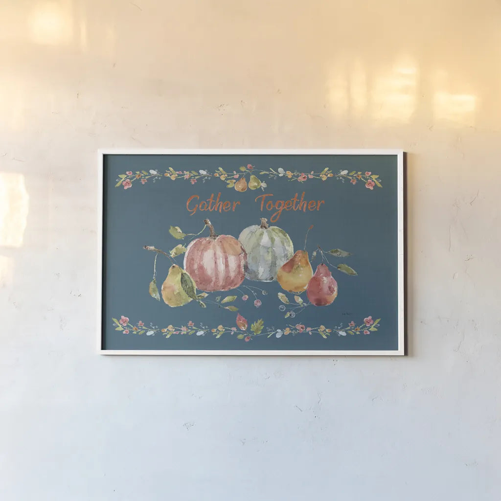 Time to Share II Blue by Lisa Audit. shown as a paper print in a white frame. Available as a archival giclee rolled canvas, fine art paper, or poster print. SKU 53998i.