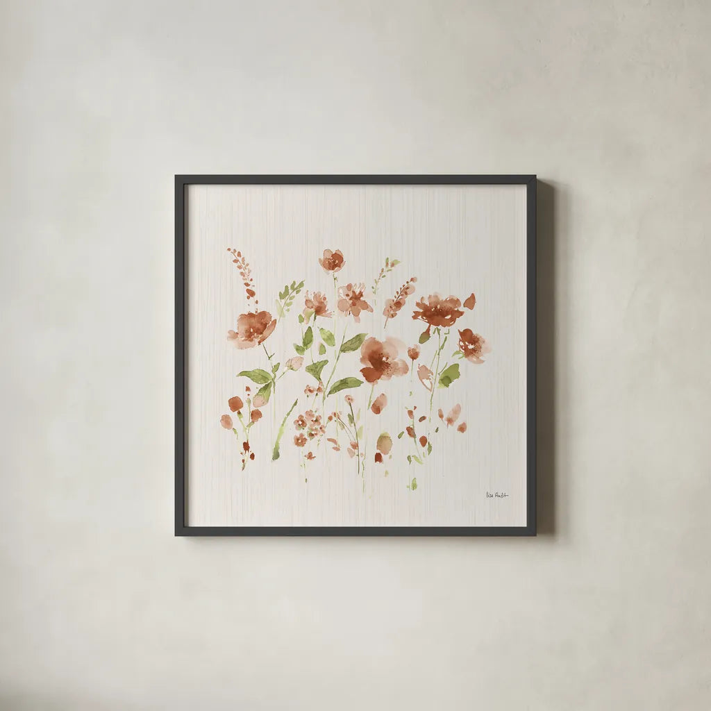 Time to Share IX Spice by Lisa Audit. Shown in a sleek black glass frame for a contemporary gallery look. Available as an archival giclee rolled canvas, fine art paper, or poster print. SKU 57581a.