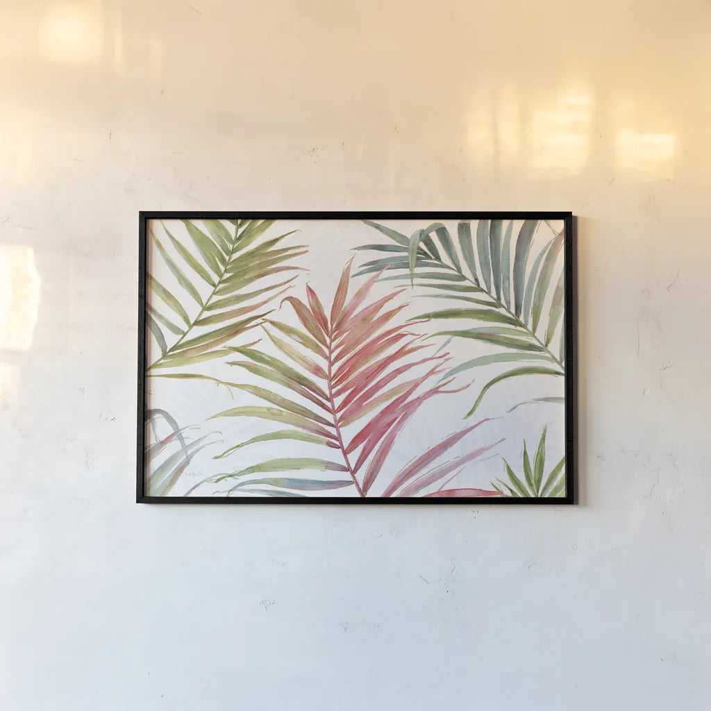 Tropical Blush IV by Lisa Audit. shown as a paper print in a black flame. Available as a archival giclee rolled canvas, fine art paper, or poster print. SKU 29009i.