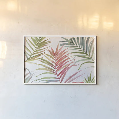 Tropical Blush IV by Lisa Audit. shown as a paper print in a white frame. Available as a archival giclee rolled canvas, fine art paper, or poster print. SKU 29009i.