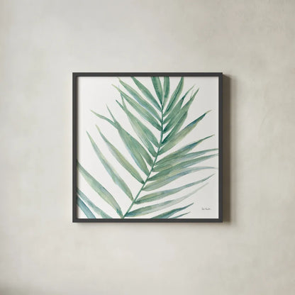Tropical Blush IX BG by Lisa Audit. Shown in a sleek black glass frame for a contemporary gallery look. Available as an archival giclee rolled canvas, fine art paper, or poster print. SKU 56373a.