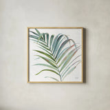 Tropical Blush V by Lisa Audit. Shown in a natural wood glass frame for a timeless modern aesthetic. Available as an archival giclee rolled canvas, fine art paper, or poster print. SKU 29010a.