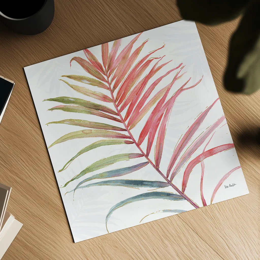 Tropical Blush VI by Lisa Audit. Shown as a detailed flat fine art print, highlighting archival giclee quality. Available as an archival giclee rolled canvas, fine art paper, or poster print. SKU 29011a.