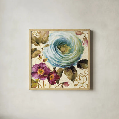 Victorias Dream I by Lisa Audit. Shown in a natural wood glass frame for a timeless modern aesthetic. Available as an archival giclee rolled canvas, fine art paper, or poster print. SKU 9412a.