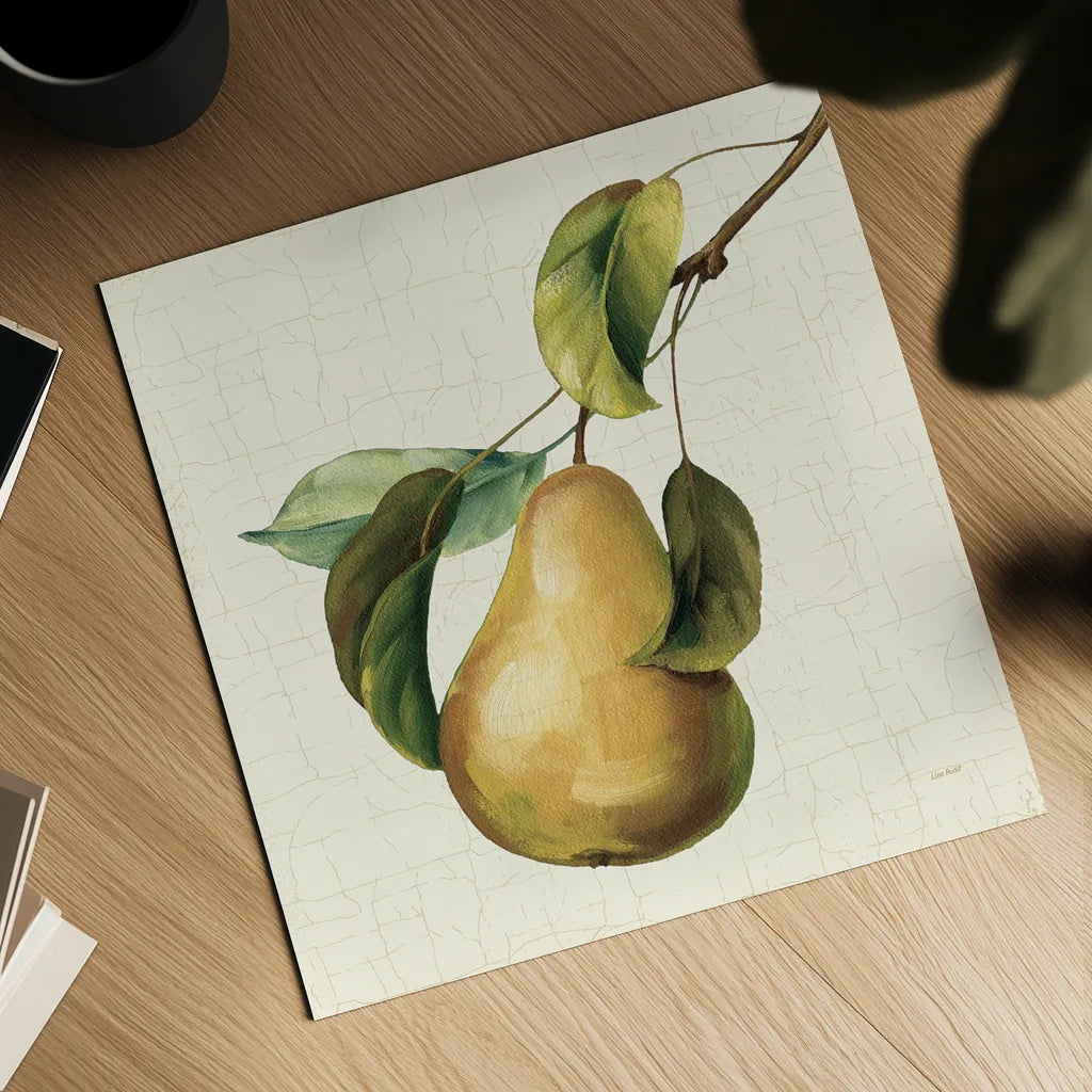 Vintage Fruit du Marche by Lisa Audit. Shown as a detailed flat fine art print, highlighting archival giclee quality. Available as an archival giclee rolled canvas, fine art paper, or poster print. SKU 75553a.