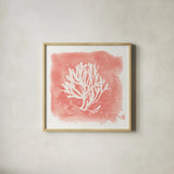 Water Coral Cove III by Lisa Audit. Shown in a natural wood glass frame for a timeless modern aesthetic. Available as an archival giclee rolled canvas, fine art paper, or poster print. SKU 55931a.