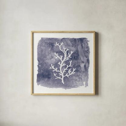 Water Coral Cove IV by Lisa Audit. Shown in a natural wood glass frame for a timeless modern aesthetic. Available as an archival giclee rolled canvas, fine art paper, or poster print. SKU 55932a.