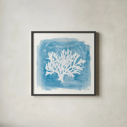 Water Coral Cove VI by Lisa Audit. Shown in a sleek black glass frame for a contemporary gallery look. Available as an archival giclee rolled canvas, fine art paper, or poster print. SKU 55934a.