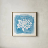 Water Coral Cove VI by Lisa Audit. Shown in a natural wood glass frame for a timeless modern aesthetic. Available as an archival giclee rolled canvas, fine art paper, or poster print. SKU 55934a.