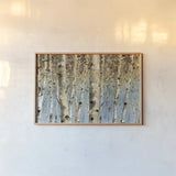 White Forest by Lisa Audit. shown as a paper print in a natural frame. Available as a archival giclee rolled canvas, fine art paper, or poster print. SKU 1035i.