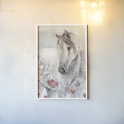 Wild Horses I Crop by Lisa Audit. shown as a paper print in a white frame. Available as a archival giclee rolled canvas, fine art paper, or poster print. SKU 37942h.