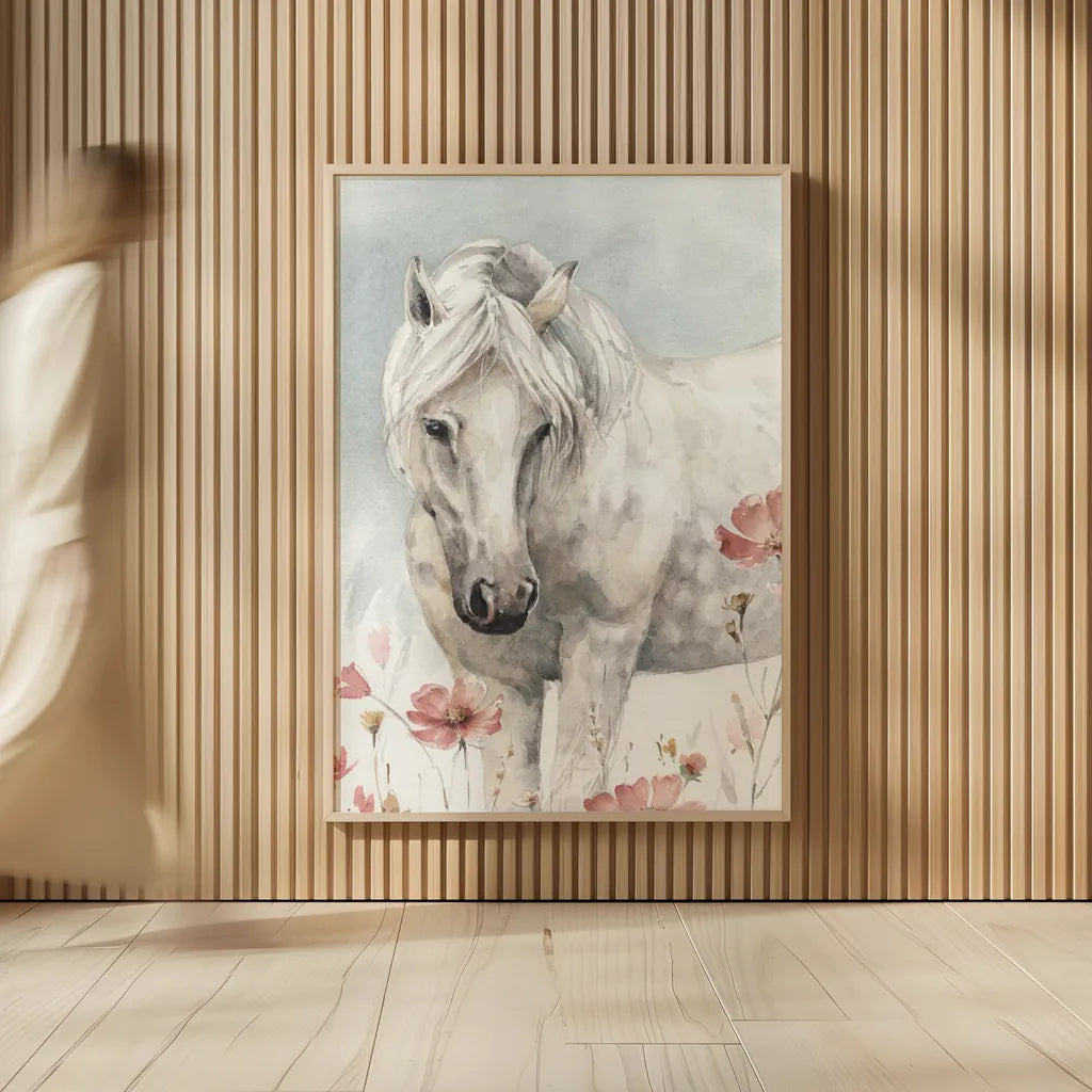 Wild Horses II Crop by Lisa Audit. shown as over sized large wall art. Available as an archival giclee rolled canvas, fine art paper, or poster print. SKU 37943h.