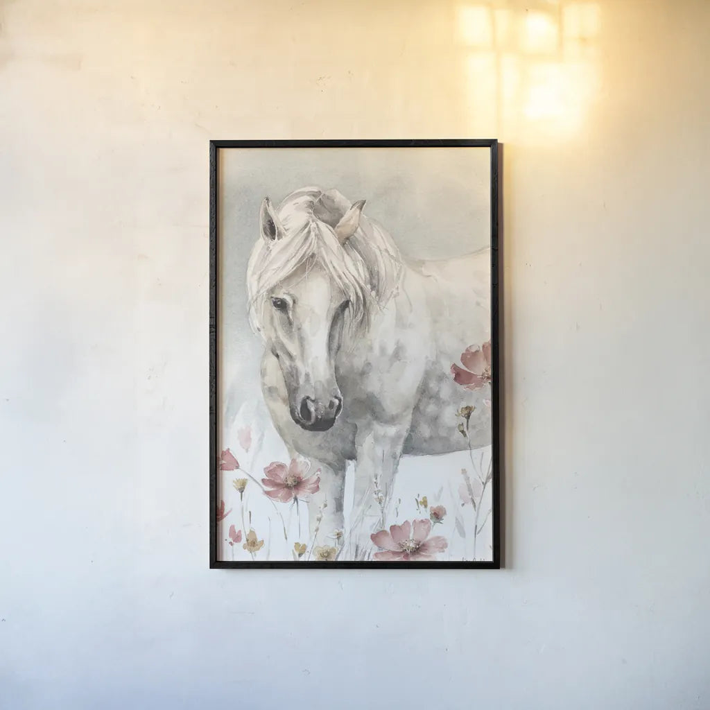 Wild Horses II Crop by Lisa Audit. shown as a paper print in a black flame. Available as a archival giclee rolled canvas, fine art paper, or poster print. SKU 37943h.