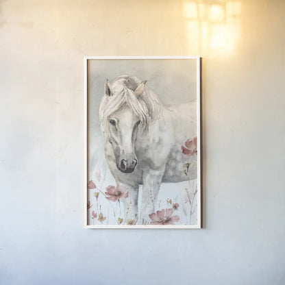 Wild Horses II Crop by Lisa Audit. shown as a paper print in a white frame. Available as a archival giclee rolled canvas, fine art paper, or poster print. SKU 37943h.