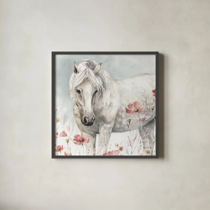 Wild Horses V by Lisa Audit. Shown in a sleek black glass frame for a contemporary gallery look. Available as an archival giclee rolled canvas, fine art paper, or poster print. SKU 37946a.