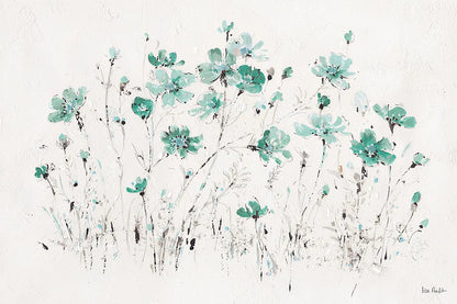 Wildflowers I Turquoise by Lisa Audit. SKU 37434i. Archival Giclee Fine art print for wall decor.
