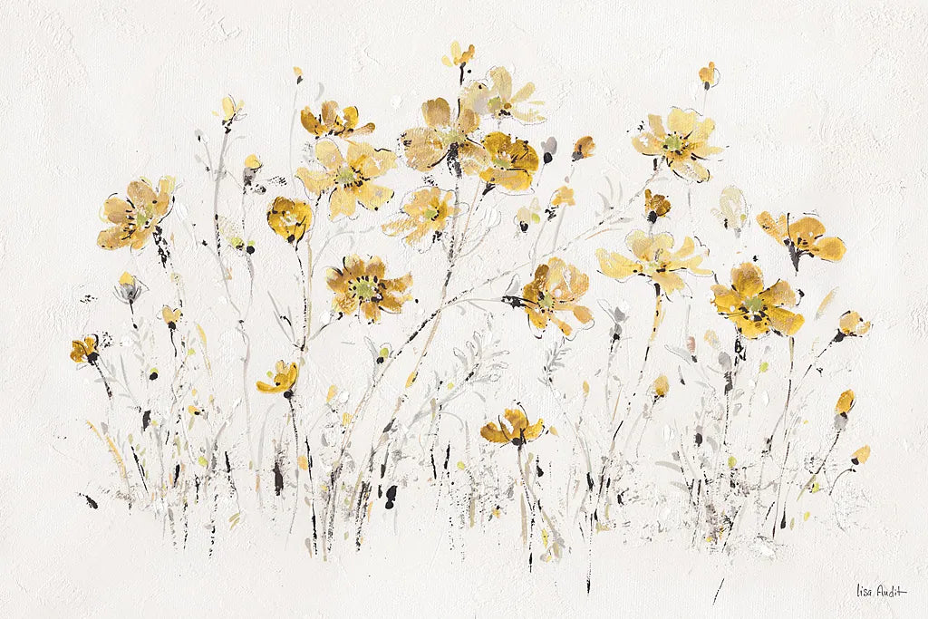 Wildflowers I Yellow by Lisa Audit. SKU 37437i. Archival Giclee Fine art print for wall decor.