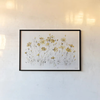 Wildflowers I Yellow by Lisa Audit. shown as a paper print in a black flame. Available as a archival giclee rolled canvas, fine art paper, or poster print. SKU 37437i.