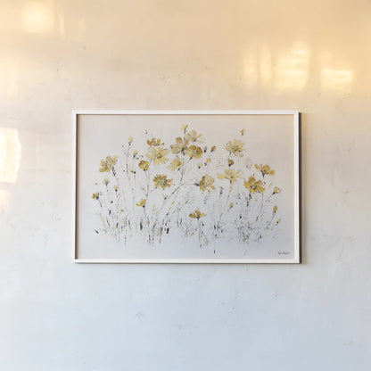 Wildflowers I Yellow by Lisa Audit. shown as a paper print in a white frame. Available as a archival giclee rolled canvas, fine art paper, or poster print. SKU 37437i.