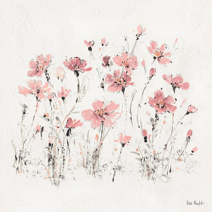 Wildflowers III Pink by Lisa Audit. SKU 37433a. Archival Giclee Fine art print for wall decor.