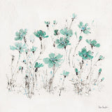 Wildflowers III Turquoise by Lisa Audit. SKU 37436a. Archival Giclee Fine art print for wall decor.