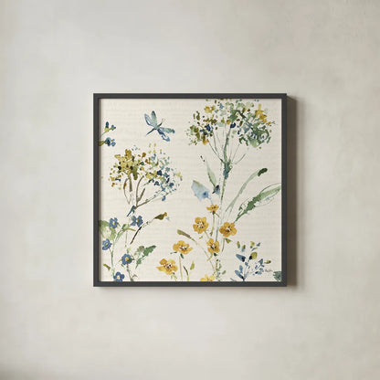 Zest of Happy II by Lisa Audit. Shown in a sleek black glass frame for a contemporary gallery look. Available as an archival giclee rolled canvas, fine art paper, or poster print. SKU 51810a.