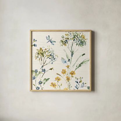 Zest of Happy II by Lisa Audit. Shown in a natural wood glass frame for a timeless modern aesthetic. Available as an archival giclee rolled canvas, fine art paper, or poster print. SKU 51810a.