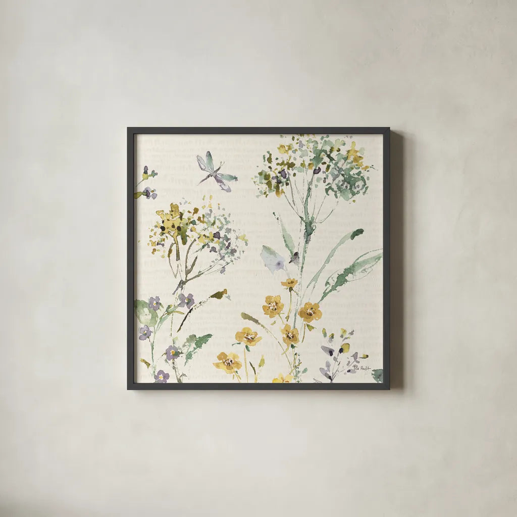 Zest of Happy II Pastel by Lisa Audit. Shown in a sleek black glass frame for a contemporary gallery look. Available as an archival giclee rolled canvas, fine art paper, or poster print. SKU 82348a.