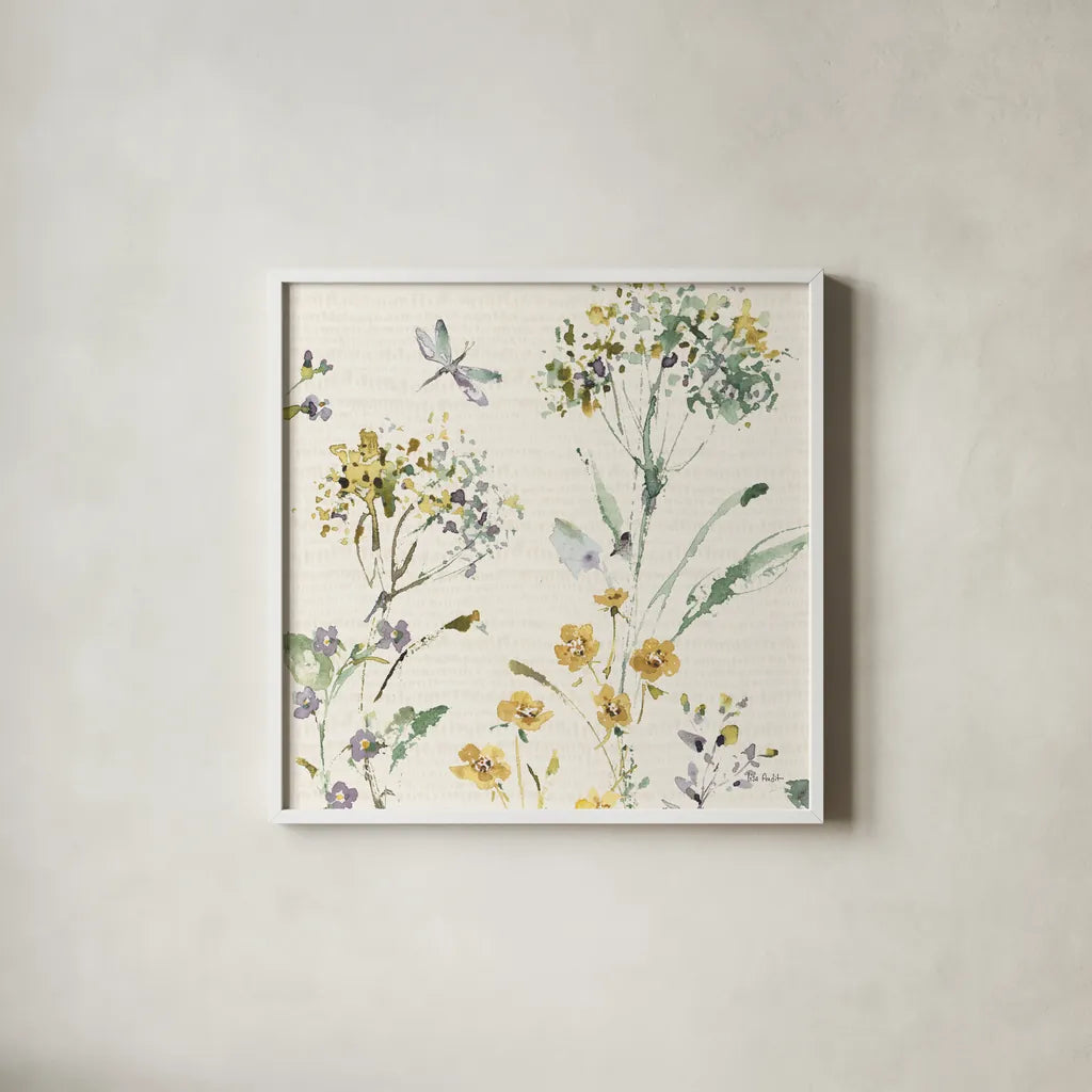 Zest of Happy II Pastel by Lisa Audit. Shown in a crisp white glass frame for a clean and minimalist style. Available as an archival giclee rolled canvas, fine art paper, or poster print. SKU 82348a.