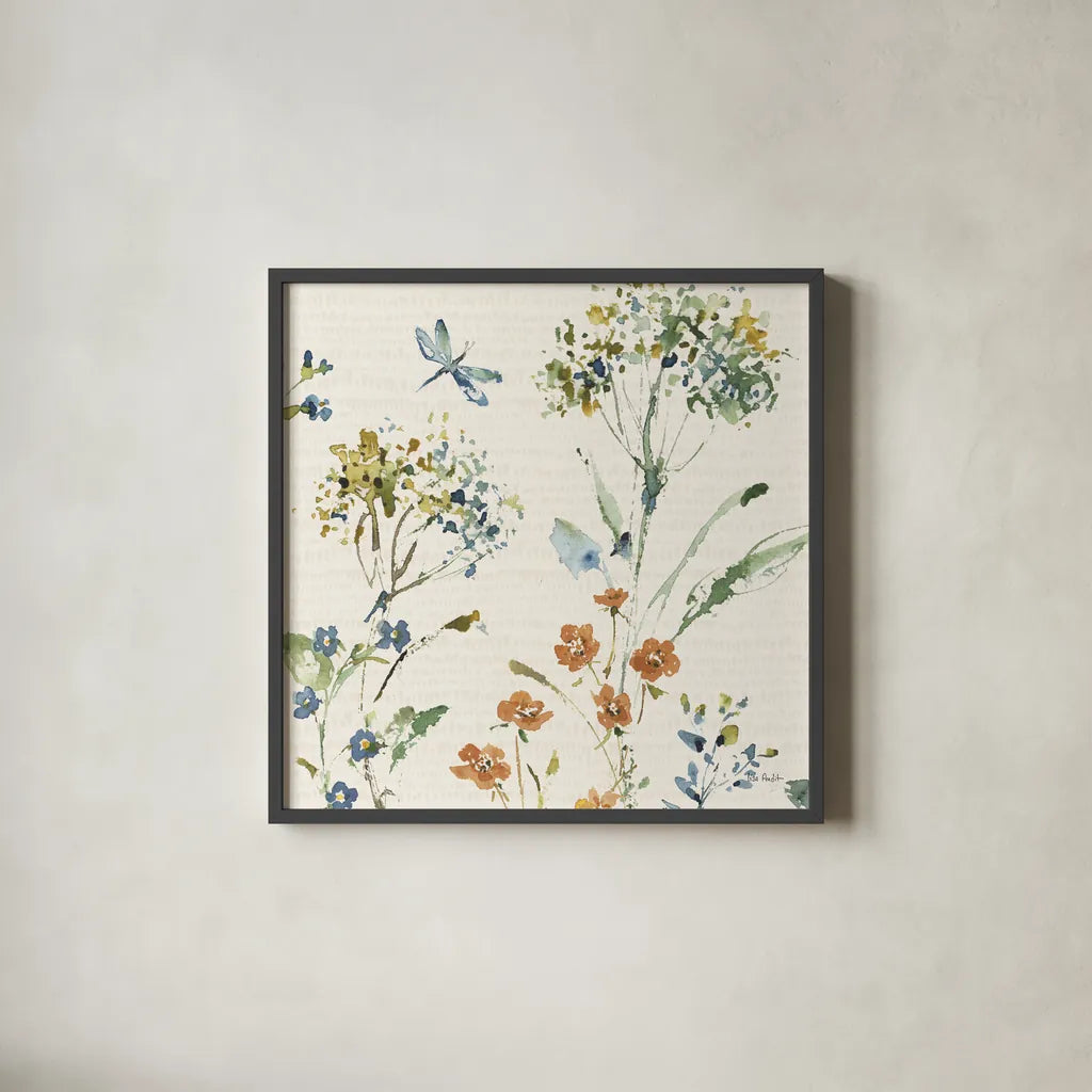 Zest of Happy II Rust by Lisa Audit. Shown in a sleek black glass frame for a contemporary gallery look. Available as an archival giclee rolled canvas, fine art paper, or poster print. SKU 60297a.