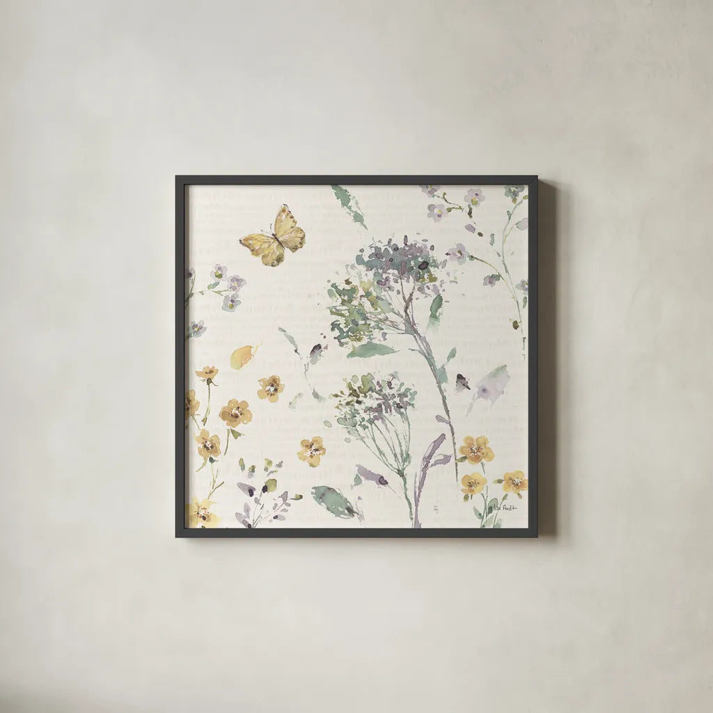 Zest of Happy III Pastel by Lisa Audit. Shown in a sleek black glass frame for a contemporary gallery look. Available as an archival giclee rolled canvas, fine art paper, or poster print. SKU 82349a.