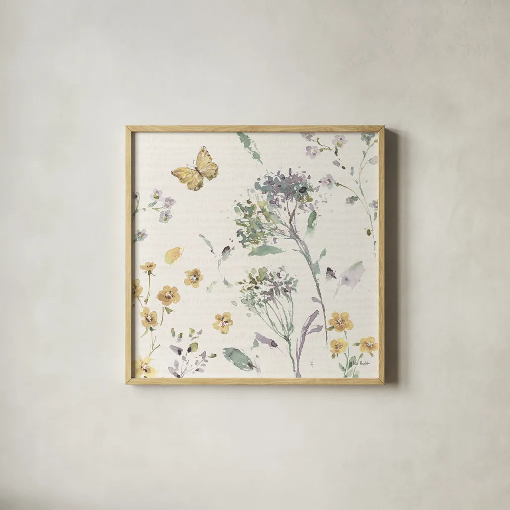 Zest of Happy III Pastel by Lisa Audit. Shown in a natural wood glass frame for a timeless modern aesthetic. Available as an archival giclee rolled canvas, fine art paper, or poster print. SKU 82349a.