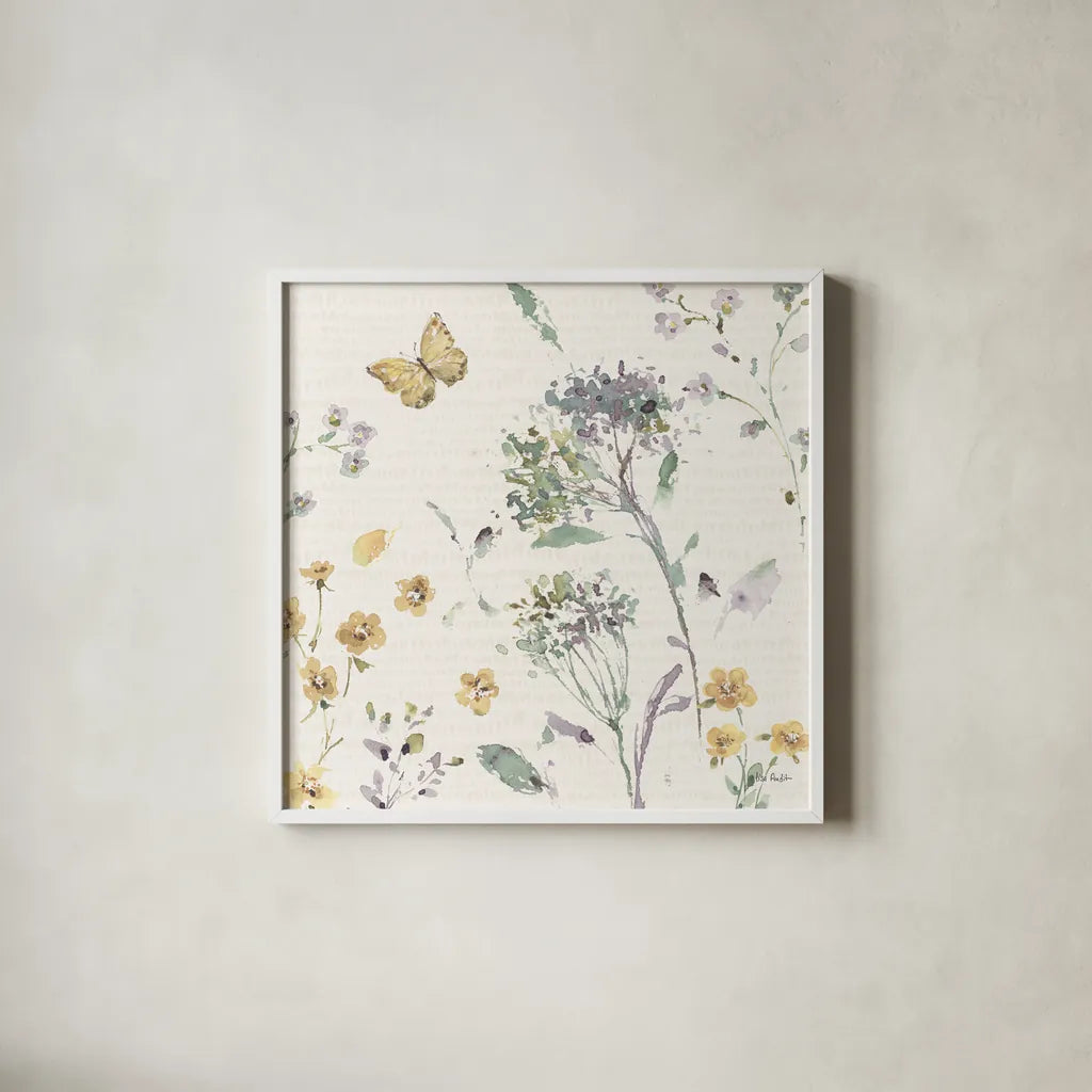 Zest of Happy III Pastel by Lisa Audit. Shown in a crisp white glass frame for a clean and minimalist style. Available as an archival giclee rolled canvas, fine art paper, or poster print. SKU 82349a.