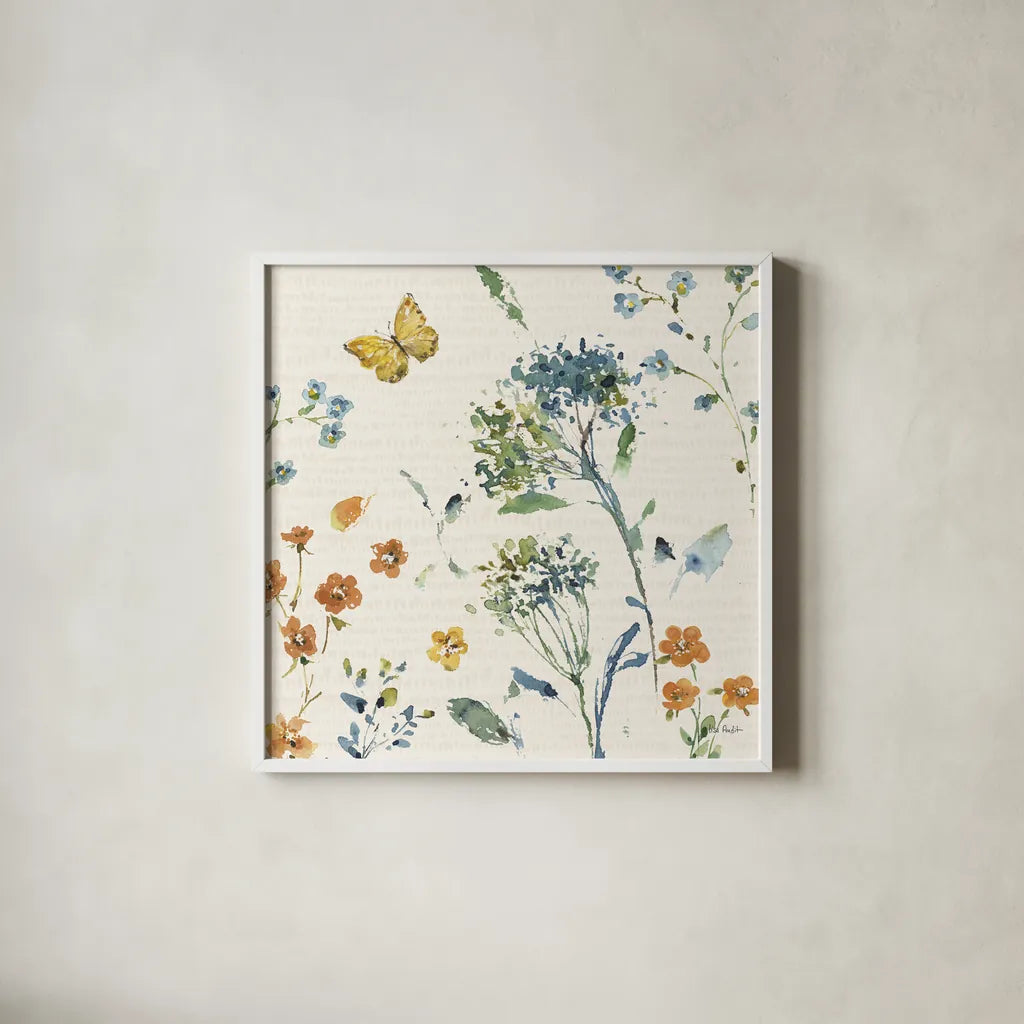 Zest of Happy III Rust by Lisa Audit. Shown in a crisp white glass frame for a clean and minimalist style. Available as an archival giclee rolled canvas, fine art paper, or poster print. SKU 60298a.