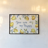 Zest of Happy IV by Lisa Audit. shown as a paper print in a black flame. Available as a archival giclee rolled canvas, fine art paper, or poster print. SKU 51812i.
