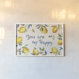 Zest of Happy IV by Lisa Audit. shown as a paper print in a white frame. Available as a archival giclee rolled canvas, fine art paper, or poster print. SKU 51812i.