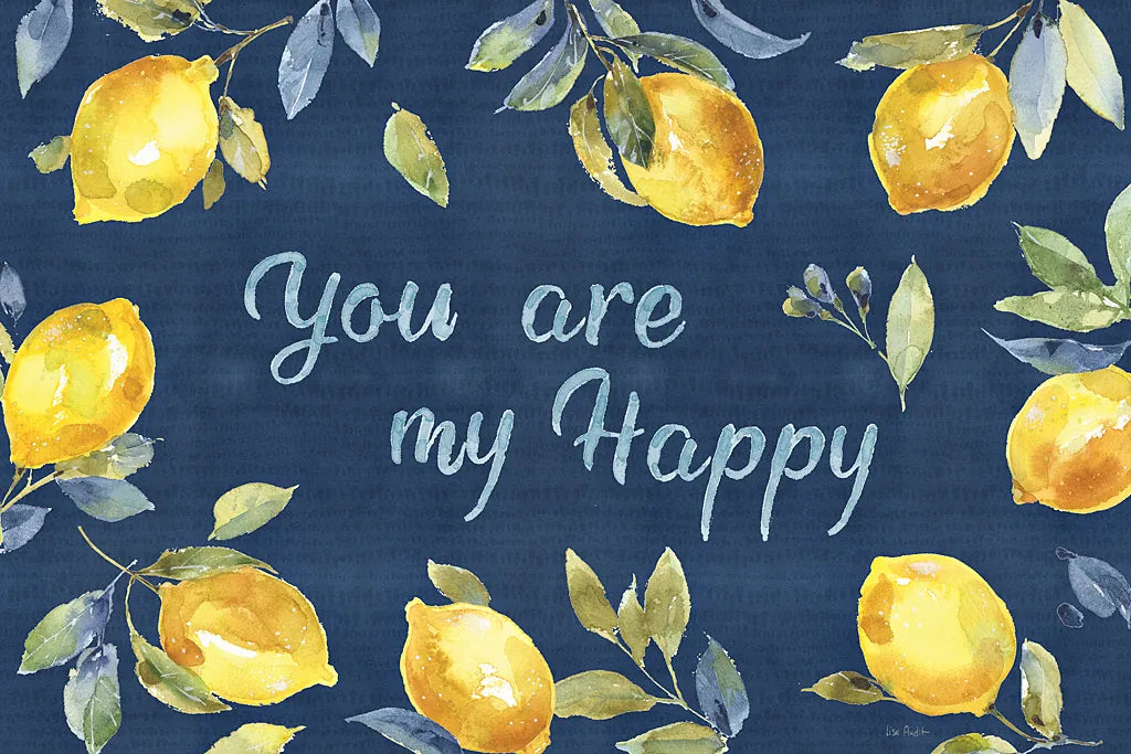 Zest of Happy IV Blue by Lisa Audit. SKU 51817i. Archival Giclee Fine art print for wall decor.