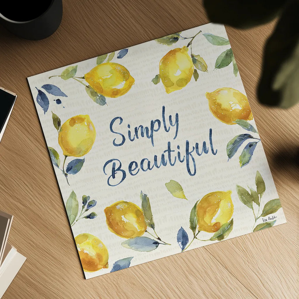 Zest of Happy V by Lisa Audit. Shown as a detailed flat fine art print, highlighting archival giclee quality. Available as an archival giclee rolled canvas, fine art paper, or poster print. SKU 51813a.