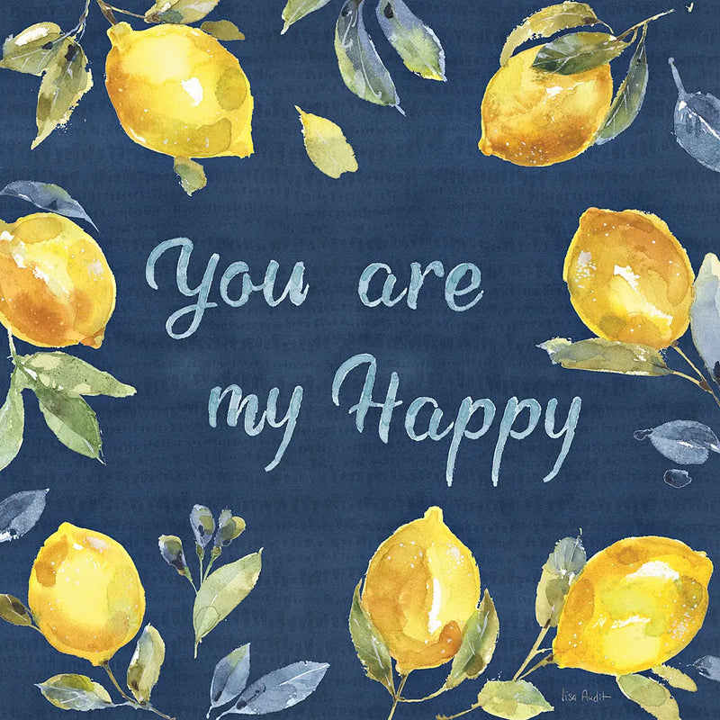 Zest of Happy VI Blue by Lisa Audit. SKU 51819a. Archival Giclee Fine art print for wall decor.