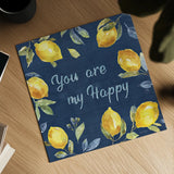 Zest of Happy VI Blue by Lisa Audit. Shown as a detailed flat fine art print, highlighting archival giclee quality. Available as an archival giclee rolled canvas, fine art paper, or poster print. SKU 51819a.