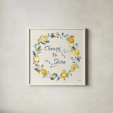 Zest of Happy VII by Lisa Audit. Shown in a crisp white glass frame for a clean and minimalist style. Available as an archival giclee rolled canvas, fine art paper, or poster print. SKU 51815a.