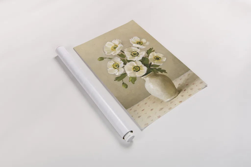 Anemones by Mackenzie Nelson. shown as a rolled paper print. Available as archival giclee rolled canvas, fine art paper, or poster print. SKU 102593h.