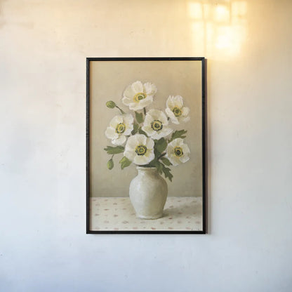 Anemones by Mackenzie Nelson. shown as a paper print in a black flame. Available as a archival giclee rolled canvas, fine art paper, or poster print. SKU 102593h.