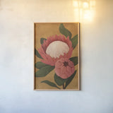 Bloomed by Mackenzie Nelson. shown as a paper print in a natural frame. Available as a archival giclee rolled canvas, fine art paper, or poster print. SKU 102594h.